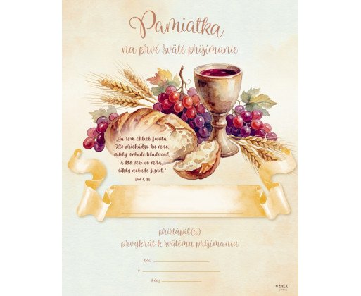 Pamiatka na prvé sväté prijímanie (ZPM17) Kalich
