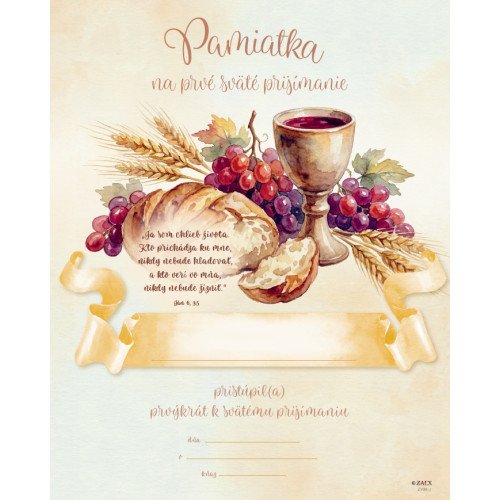 Pamiatka na prvé sväté prijímanie (ZPM17) Kalich